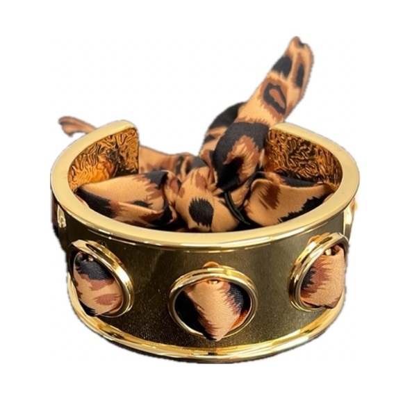 NWT ⚜️🤎⚜️ Piper K Gorgeous Leopard Scarf Bangle Bracelet - Picture 1 of 5